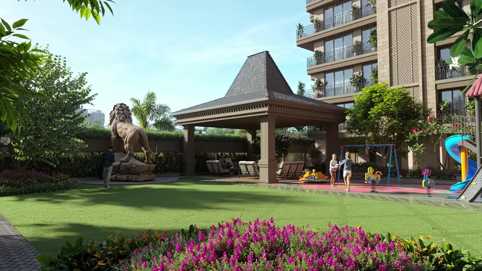 Podium lawn with gazebo