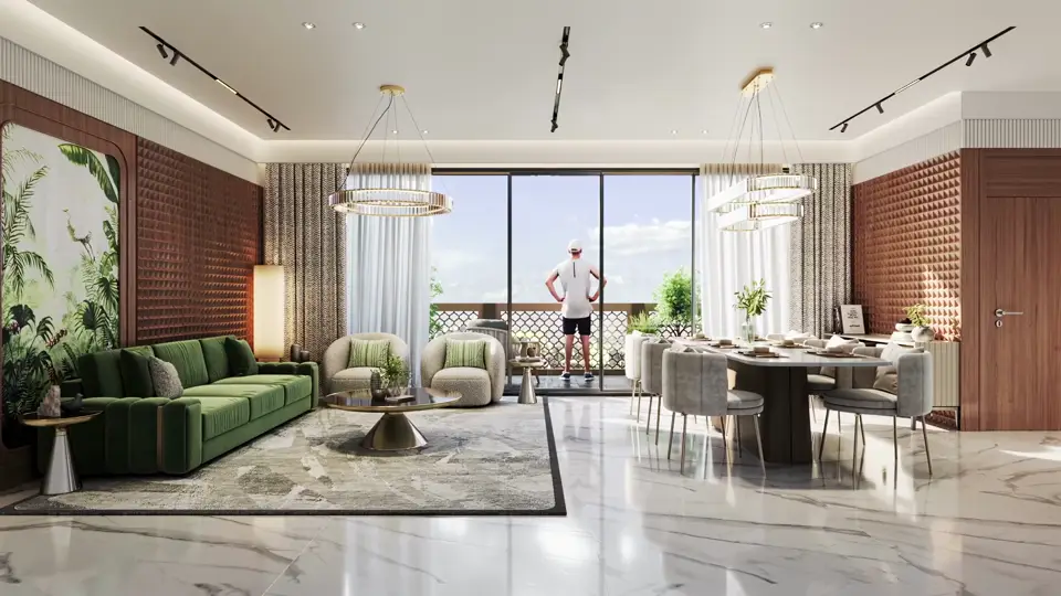 Living room of a 3 BHK home